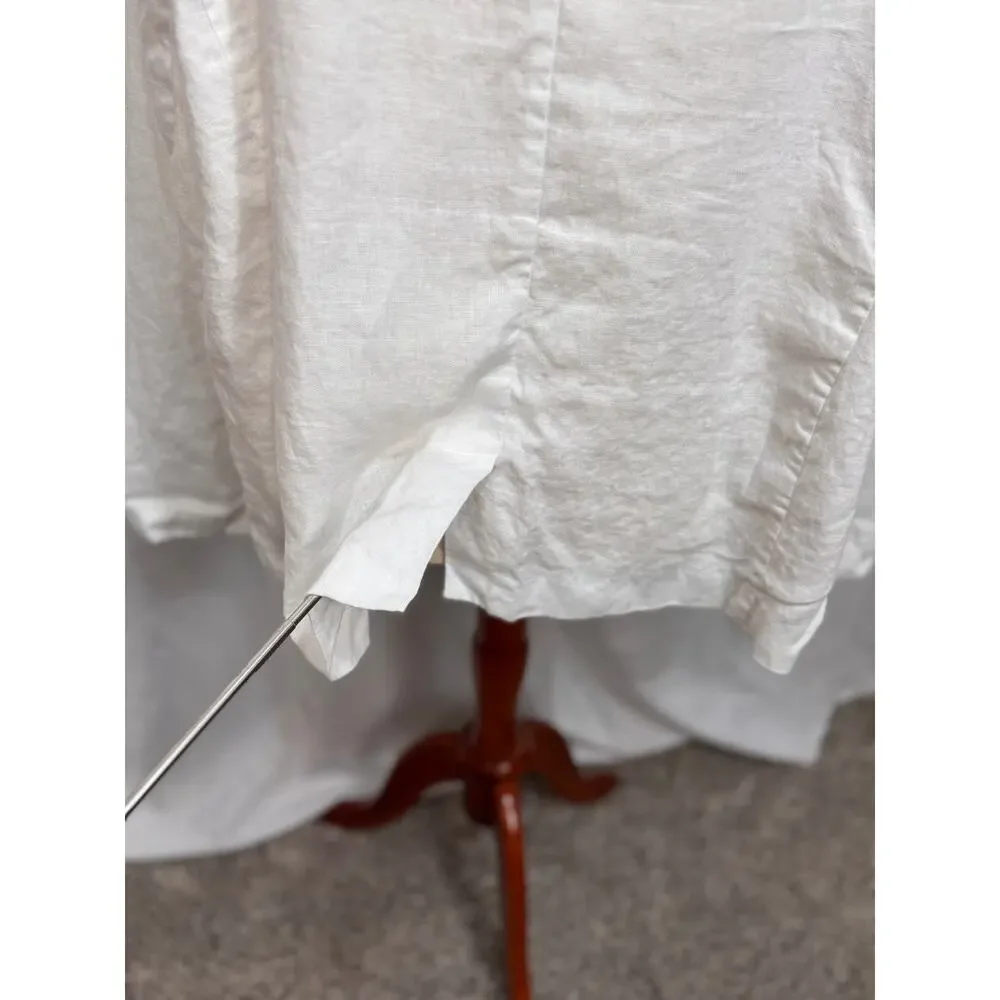 J. Jill Love Linen white linen blazer jacket long sleeve one button lapel Sz 3x